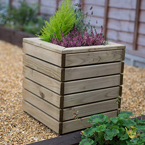Forest Garden Linear Square Wooden Planter 40cm x 40cm