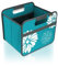 meori Faltbox Small in Azurblau mit Blumen - Stabile Klappbox S mit Griffen - perfekte Allzweck Aufbewahrungslösung - Tragkraft bis 30 kg - A100205 - 32 x 26,5 x 27,5 cm