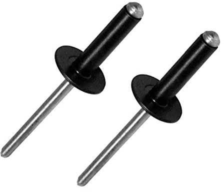 50 x Black Large Flange Standard Aluminium Pop Rivets, 3.2 x 10mm Dome Headed