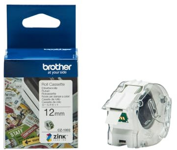 Brother Etiketten Rolle 12 mm x 5 m Papier Weiß 1 St. Permanent haftend CZ1002 Farbetikettenrolle