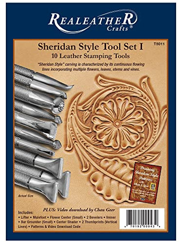 Realeather T5011 Stamp Tool Sheridan Stempelwerkzeug-Set I, Metall, Verchromt