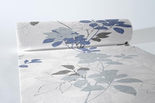 Mank Airlaid Tischläufer 40 cm x 24 m Tischdecken Rolle stoffähnlich praktische Einmal Tischdecke für Hochzeit oder Partys Herbst Chrissy (Blaugrau)