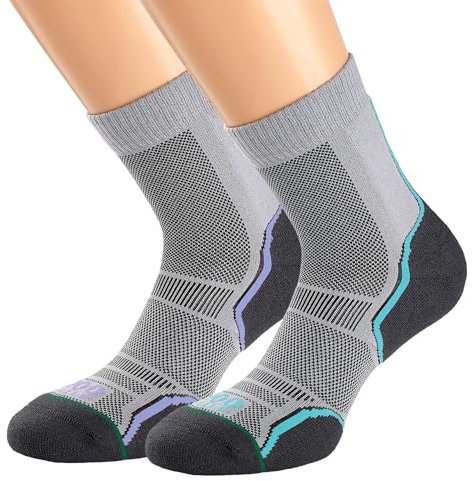 1000 Mile Calcetines de running Trail para mujer, Mujer, Calcetines para correr, 2265GLM, gris y naranja, M