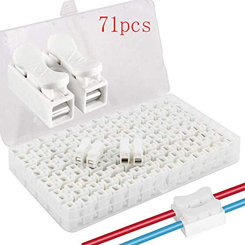 RUNCCI-YUN 71Pcs CH2 Connettori Molla, Connettore Rapido & Connettore Filo Molla, Connettore Striscia LED