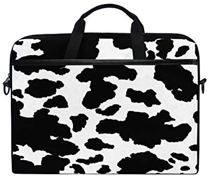 XMCL Animal Cow Print Laptop Case Shoulder Bag Computer Notebook Briefcase Messenger Bag with Adjustable Shoulder Strap Fits 14-15.4 inch