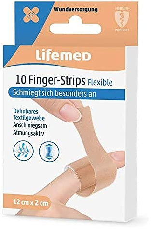 10 Finger-Strips 12 cm x 2 cm hautfarben Flexible, besonders anschmiegsam - im preisgünstigen und praktischen 4er Pack mit insgesamt 40 Pflastern