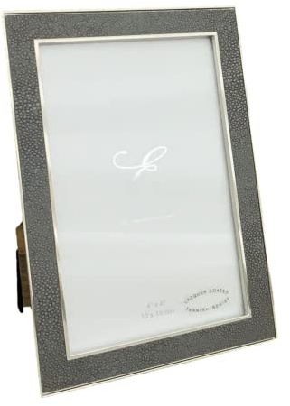Widdop and Co 4' x 6' - Elegance Nickel Plated Grey Faux Shagreen Frame