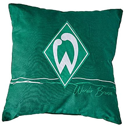 SV Werder Bremen Kuschelkissen - Raute - grün Dekokissen Sofakissen Kissen - Plus Lesezeichen I Love Bremen