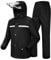 Coutyuyi Men's Rain Suit Waterproof Jacket & Trouser Suit Raincoat Unisex Rain Jacket Outdoor Anti-Storm Hooded Rainwear (L, black)