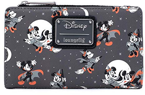 Loungefly Disney Mickey et Minnie Mouse Portefeuille à Rabat imprimé Halloween