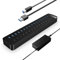 ORICO USB Hub 3.0 Aktiv 16 Ports 78W Mit Netzteil Einzelne EIN/Aus-Schalter und 12V / 5A Energien-Adapter für Desktop-Computer, PC, iMac, Mobile HDD, Flash-Laufwerk, aufladeniPad
