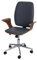Mendler Bürostuhl HWC-C54, Chefsessel Drehstuhl, Bugholz Kunstleder - Walnuss-Optik, Bezug grau