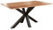 SAM Baumkantentisch 140 x 80 cm Spyro, Akazienholz naturfarben & massiv, Esszimmertisch mit mattschwarzem Spider-Metallgestell, Platte 26 mm