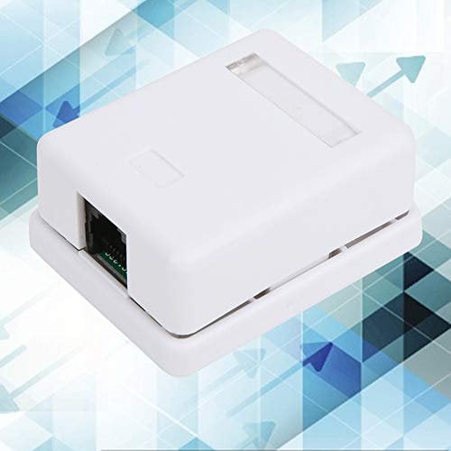 Network Junction Boxes,2Pcs RJ45 Surface Mount Box Cat6 Single-Port Desktop Information Network Junction Boxes,Single Port Shielded Networks Surface Mounted