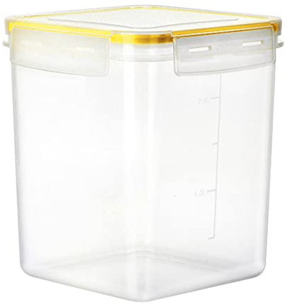BANNESE Large Food Storage Containers 5.2L / 175Oz, 4 Pieces BPA Free Plastic Airtight Plastic Cereal Containers for Flour, Sugar, Baking Supplies And Dry Food Storage with Labels,Yellow
