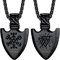 Richsteel Compas Vikingo Hacha Martillo Thor Colgante Nordico con Nudos Valknut, Color Negro