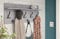 Design Garderobe Garderobenpaneel 90 x 40 cm Beton Betonoptik - Schwarz matt mit Hutablage Kleiderhaken Finlo