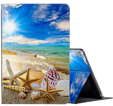 Case for Lenovo Tab M8/M8 HD LTE/Smart Tab M8/Tab M8 FHD 8 inch Tablet Case, PU Leather Folding Folio Stand Cover for Lenovo Tab M8 TB-8505F/8505FS/8505X/8705F/8705N-Beautiful Beach Seashells
