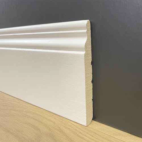 BATTISCOPA laccato bianco in legno ZOCCOLINO MASSELLO DUCALE 100X13 (prezzo al ML) Laccato bianco