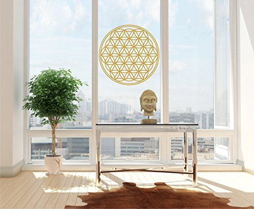 Aufkleber Blume des Lebens Lebensbume gold metallic metal Wandtattoo Fensteraufkleber Größenwahl