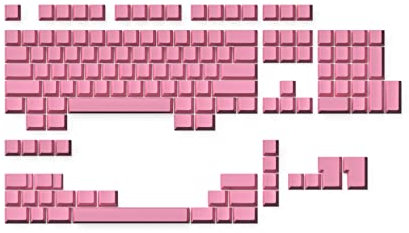 Ranked Leeres Premium-Tastenkappen-Set | 1,4 mm Dickes PBT | Cherry-Profil für Mechanische Tastatur (Prism Pink, 139 Tasten)