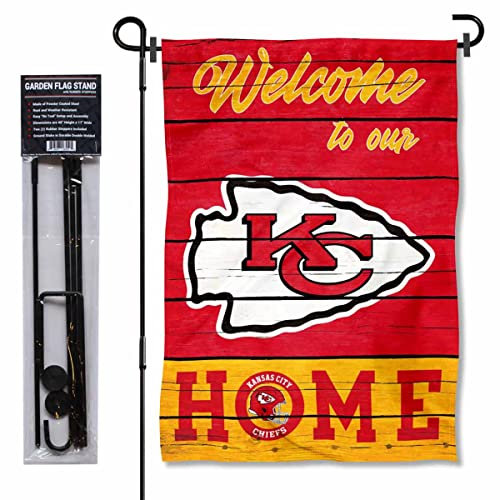 WinCraft Kansas City Chiefs Welcome to Our Home Gartenflagge und Fahnenmasthalterung