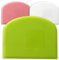 Flexible Plastic Dough Cutter Scraper Kitchen Tool for Baking Bread Cake Decoration Pizza Pastry Butter Cream Smoother Shape Bakeware Home Using Premium Food Grade (Bundle of Green Pink & White)