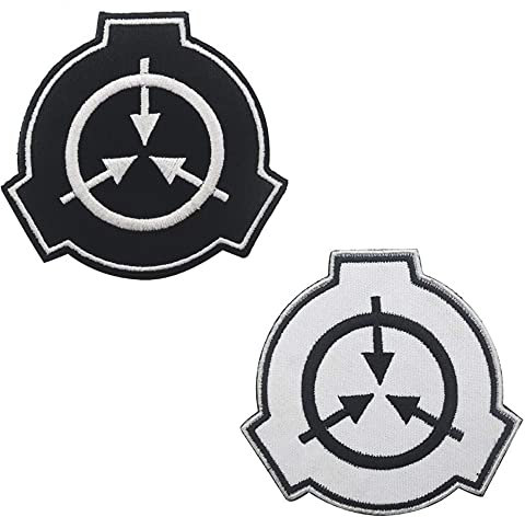 2 Stück taktische Aufnäher für SCP Foundation Logo Bestickt Verschluss Patch nähen auf Patches benutzerdefinierte Airsoft Schulter Patches für Kappe Weste Jacken Rucksäcke Jeans Uniform (SCP)