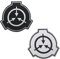 2 Stück taktische Aufnäher für SCP Foundation Logo Bestickt Verschluss Patch nähen auf Patches benutzerdefinierte Airsoft Schulter Patches für Kappe Weste Jacken Rucksäcke Jeans Uniform (SCP)