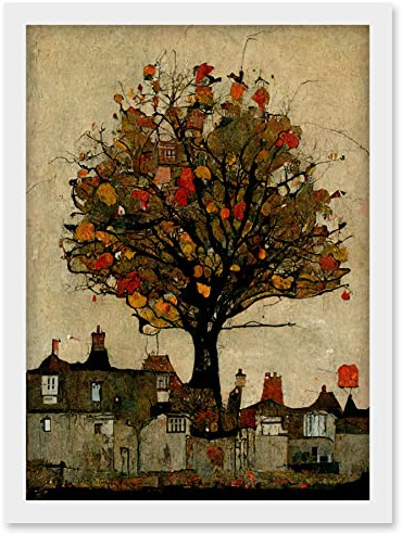 Doppelganger33 LTD Giant Untidy Quirky Street Tree Artwork Framed Wall Art Print A4