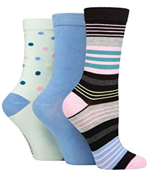 SockShop Wildfeet Ladies Bamboo Socks -Patterned Fun and Colourful Soft Breathable Socks Multipack of 3 Pairs