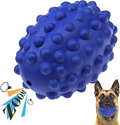 Babezdog Hund Kauspielzeug für Aggressive Kauer Große Rasse Ungiftig Naturkautschuk Squeaky Hundespielzeug Robuste Langlebige Welpen Zahnbürste Spielzeug, Blau