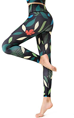 HAPYWER Damen Yoga Leggings - Blickdichte Sporthose mit Hohem Bund, Stretch-Material, Atmungsaktivität - Trainingshose Yogahose für Workout und Fitness(X054,M)