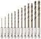 sourcing map 12pcs Cobalt Drill Bit Set 12 Sizes 1/9-1/4 Drilling Dia M35 Twist Drills Hex Shank Bits for Steel, Aluminum, Copper, Soft Alloy Steel, Wood, Plastic