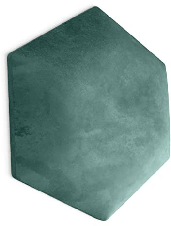 Muralo Samt Wandkissen Hexagon Stoff Polsterpaneel Schlafzimmer Wohnzimmer Bett Wandpolster Bettkopfteil Lendekissen Modern Luxus Gepolstert Polster Paneel (Meerfarbe, 30 cm x 26 cm)
