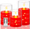 Da by LED Candles Red with Remote Control Timer Battery Candles with Light String, plexiglass Column 10cm, 12.5cm, 15cm Realistic Candle led Candle Column