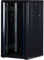Rockstable 22HE 19 Zoll Serverschrank Netzwerkschrank (BxTxH) 600x600x1200mm mit Glastür - Türanschlag wechselbar - Türen und Seitenwände abnehmbar und verschließbar - Schwarz (RAL 9005)