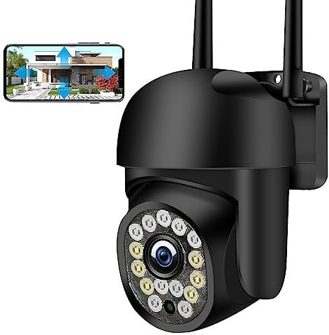 KAMEP Outdoor Security Camera with Color Night Vision, 2K HD PTZ Outdoor Home 2.4G Wireless Wifi IP CCTV Camera, Pan Tilt, Auto Tracking, PIR Motion Detection, IP66, 2-way Audio