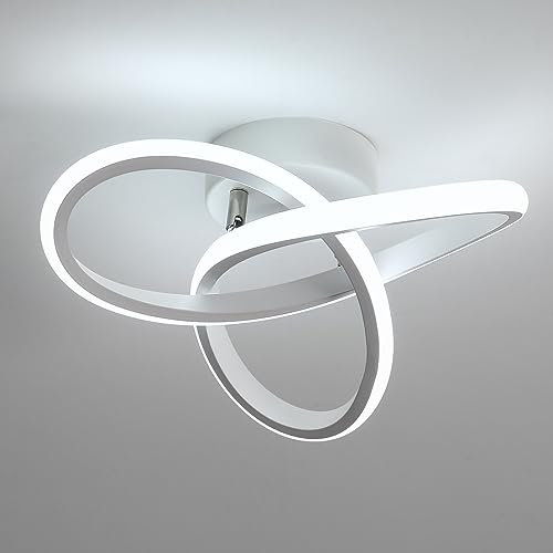 Goeco Moderne LED Deckenleuchte, 22W 2500LM Weiße Deckenlampe, LED-Deckenleuchte für Flur Küche Balkon, Cool White 6500K