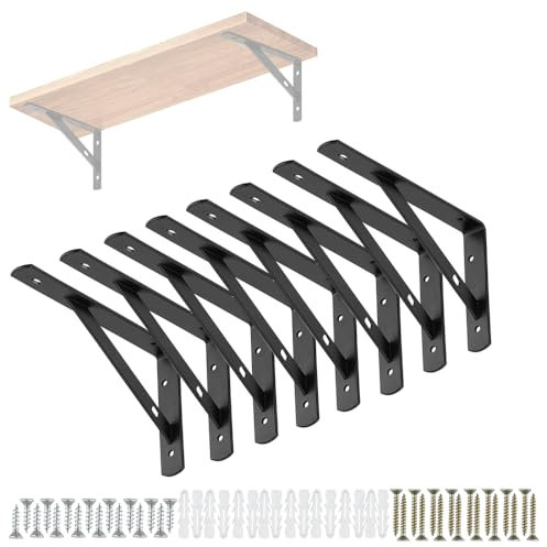 8 Stück Regalträger Regalhalter Schwerlastträger Schwerlastkonsole Regalwinkel Konsole Regal Träger Regalbodenträger Halterung Wandregal - SEHR STABIL, HOHE TRAGLAST,MASSIV (150 x 95mm, 2mm Dick)
