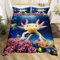 Nette Axolotl Bettbezug Set S Größe, Fisch Meeresleben Bettwäsche Set für Kinder Teens Mädchen Zimmer Dekor, Cartoon Tier Thema Tröster Abdeckung Sea Blue Quilt Cover mit 1 Kissenbezug