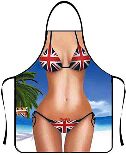 Anzhee Männer Schürze kreative Kochschürze Küchenschürze Grillschürze Lustige Motiv Schürze Neues lustiges Latzschürze Stil W22