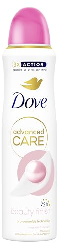 Dove Advanced Care Beauty Finish, Deodorant Spray mit feuchtigkeitsspendender und hautfreundlicher Formel, ohne Alkohol, trockene Haut bis zu 72 Stunden, Deodorant für Damen und Herren, 6 Stück à 150