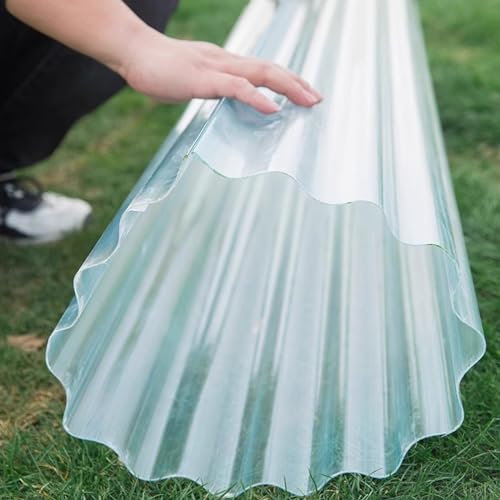 Panel para Tejado Transparente de 1.5mm,Chapa Tejado o Pared,Chapa Ondulada,Panel de Fibra de Vidrio,Placa de Iluminación Natural FRP de Protección UV,para Cobertizo de Garaje (0.9x1m/35x39in)