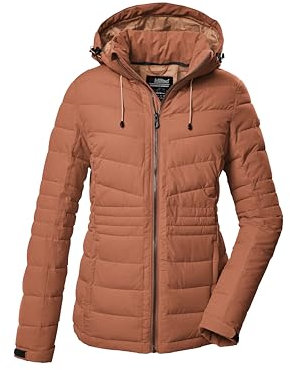 Killtec 41807-000 KOW 10 WMN QLTD JCKT Veste matelassée pour femme avec capuche amovible et veste fonctionnelle imperméable Abricot foncé Taille 38