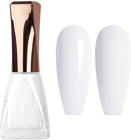 White Nail Polish - Milky White Nail Polish - Pure White Nail Varnish - White Nail Varnish Quick Dry - Oil-Based Formula Long Lasting Nail Polish for DIY Nail Art Manicure at Home