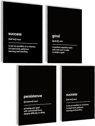 mojoliving Motivation Poster Motivationsbilder Bilder Büro Bilder Poster Aesthetic Fitness Growth Mindset Gym Deko Büro Dekoration Badezimmer Küche Bilder schwarz weiß