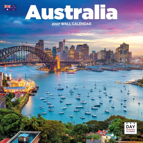 Dayplanner Publishing Australia Kalender 2026, große quadratische Wand, 16 Monate, Australien Geschenk Reisekalender