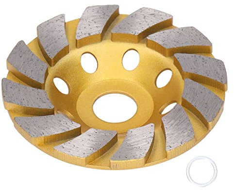 4 Inch Concrete Grinding Wheel,Concrete Turbo Row Diamond Grinding Cup Wheel,12 Segs Heavy Duty Angle Grinder Wheel for for Polishing Granite,Cement,Marble,Rock,Masonry,Concrete