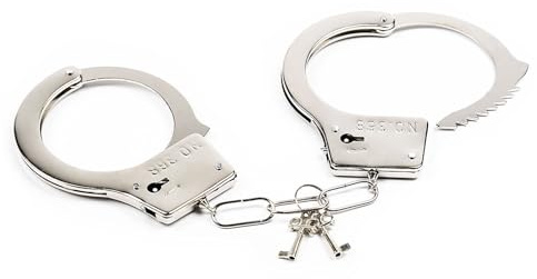 Handschellen Kostüm mit Schlüssel, Spielzeug Handschellen aus Edelstahl Mottoparty Accessoires, mit Schlüssel Handschellen Zubehör Handschellen für Karneval Fasching Halloween Party Requisiten